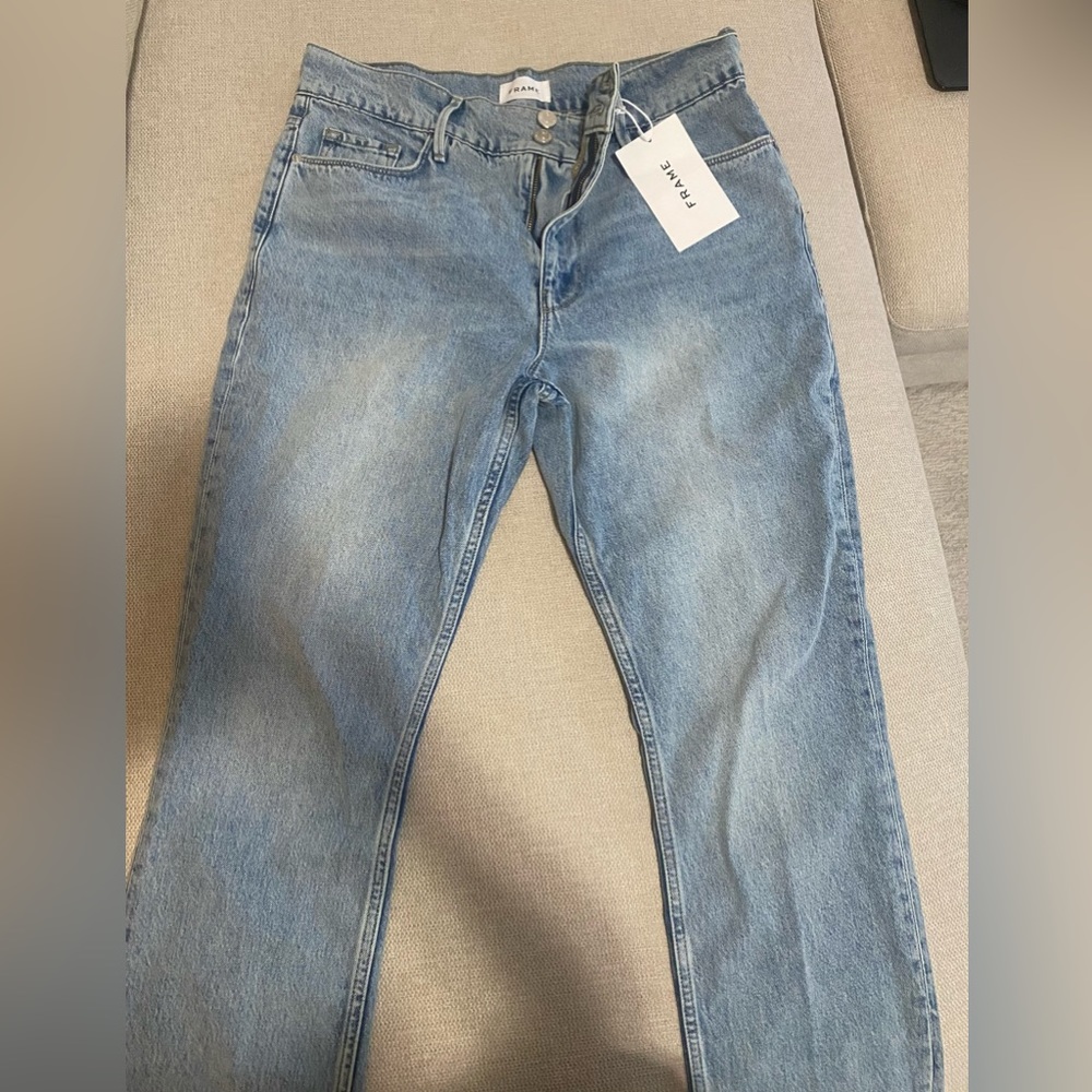 FRAME High waisted straight jeans